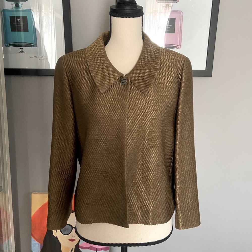 Authentic Chanel Jacket 2000 Collection Bronze M - image 2